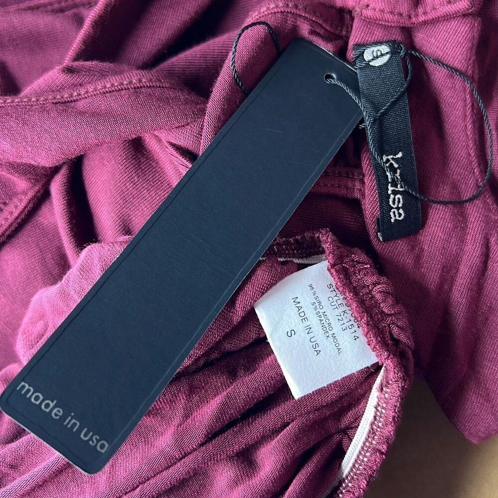 Krisa Ruched Halter Bodycon Mini Dress In Burgundy NWT Size Small - Picture 3 of 5